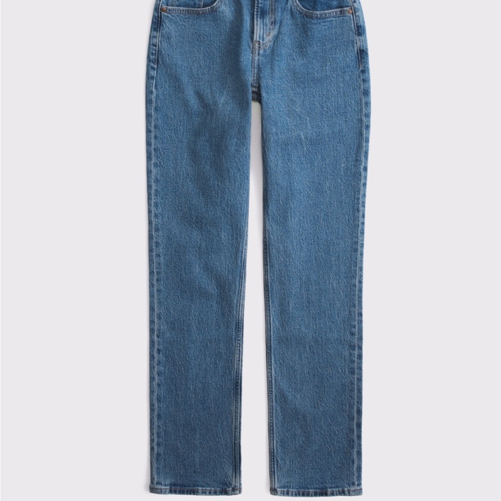 Abercrombie & Fitch Straight Leg Jeans in Medium Blue